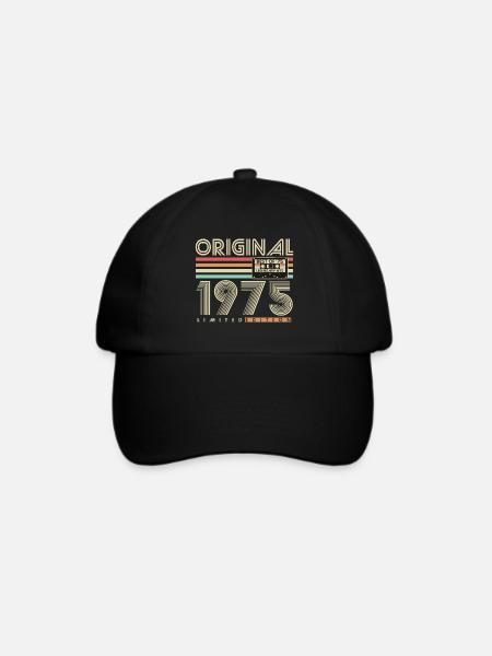 Original 1975 Jahrgang Vintage Geburtstag Retro - Baseballkappe - Schwarz/Schwarz