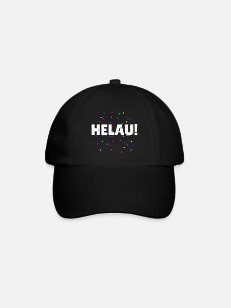 Helau Fasching Kostüm Karneval - Baseballkappe - Schwarz/Schwarz
