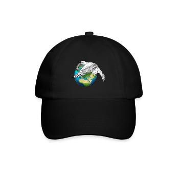 Die Friedenstaube weint und hält die Erde fest - Baseballkappe - Schwarz/Schwarz - Vorne