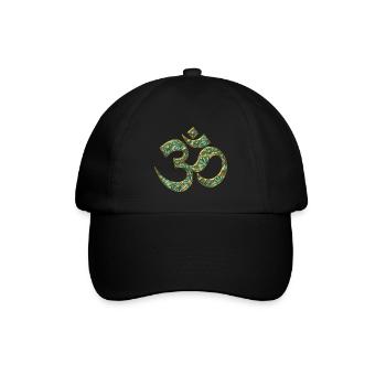 OM Mantra, AUM Symbol, Yoga, Buddhismus Musik Aum - Baseballkappe - Schwarz/Schwarz - Vorne