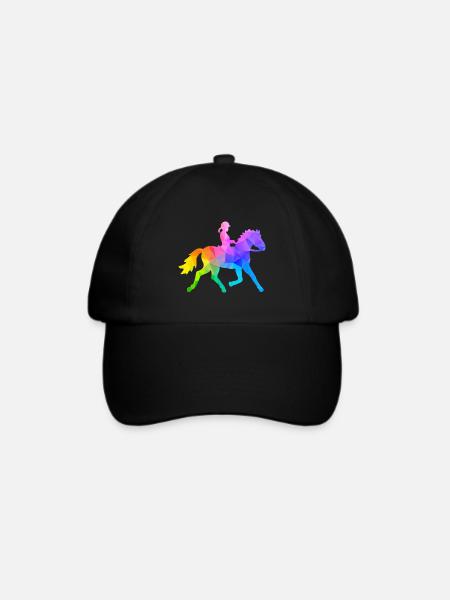 Ponyreiten Mädchen - Baseballkappe - Schwarz/Schwarz