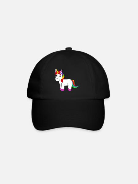 süßes Einhorn - Baseballkappe - Schwarz/Schwarz