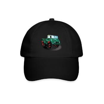 Unimog - Oldtimer - Offroad - Universal Motorgerät - Baseballkappe - Schwarz/Schwarz - Vorne