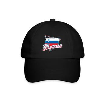 Slowenien - Baseballkappe - Schwarz/Schwarz - Vorne
