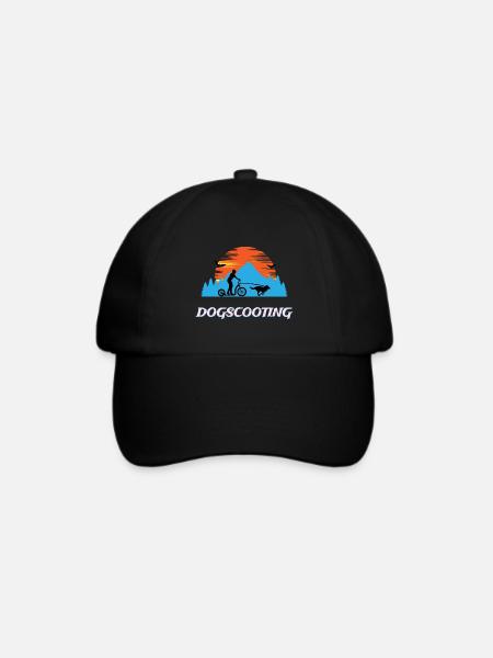 Dogscooting Bikejöring Zughundesport Design - Baseballkappe - Schwarz/Schwarz
