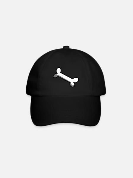 Knochen / Hundeknochen / Bone / os / Geschenkidee - Baseballkappe - Schwarz/Schwarz