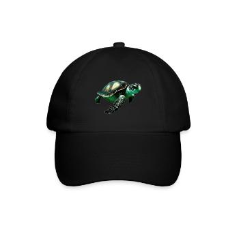 Die Grüne Meeresschildkröten sind prächtige Tiere - Baseballkappe - Schwarz/Schwarz - Vorne