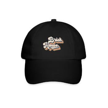 Retro 70's Vintage Style Brick House - Baseballkappe - Schwarz/Schwarz - Vorne