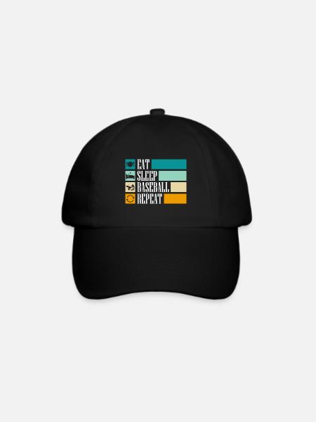 Baseballschläger Sport Hobby - Baseballkappe - Schwarz/Schwarz