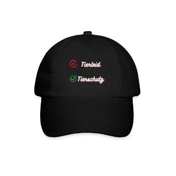 Pro Tierschutz - Baseballkappe - Schwarz/Schwarz - Vorne
