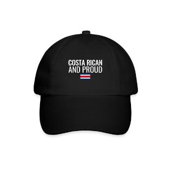Costa Rican And Proud Costa Rica Flagge - Baseballkappe - Schwarz/Schwarz - Vorne