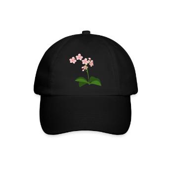 Orchidee - Baseballkappe - Schwarz/Schwarz - Vorne