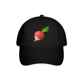 Rettich. Geschenkidee - Baseballkappe - Schwarz/Schwarz - Vorne