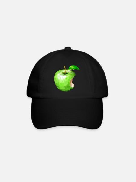 Apfel,Kunst,Obst - Baseballkappe - Schwarz/Schwarz