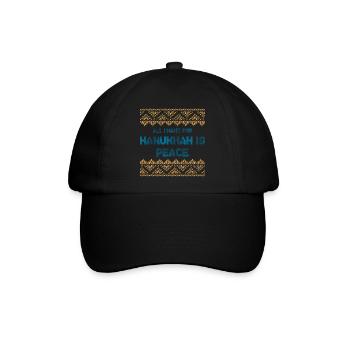 Ugly Hanukkah, Chanukkah, Lichterfest, Geschenk - Baseballkappe - Schwarz/Schwarz - Vorne