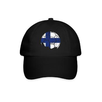 Finland Soccer Ball Fußball - Baseballkappe - Schwarz/Schwarz - Vorne