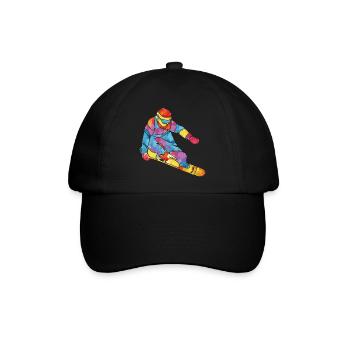 Snowboard Snowboarder Snowboarden Winter Geschenk - Baseballkappe - Schwarz/Schwarz - Vorne