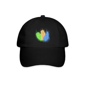 Federn, bunt gemischt - Baseballkappe - Schwarz/Schwarz - Vorne