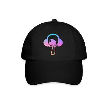 Psytrance Festival Geschenk - Baseballkappe - Schwarz/Schwarz - Vorne