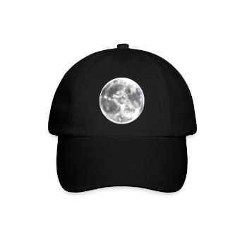 Vollmond Mond Nacht - Baseballkappe - Schwarz/Schwarz - Vorne