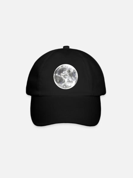 Vollmond Mond Nacht - Baseballkappe - Schwarz/Schwarz