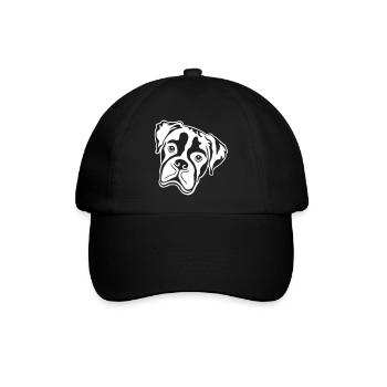 Boxer *hell* nur für dunkle Textilien - Baseballkappe - Schwarz/Schwarz - Vorne