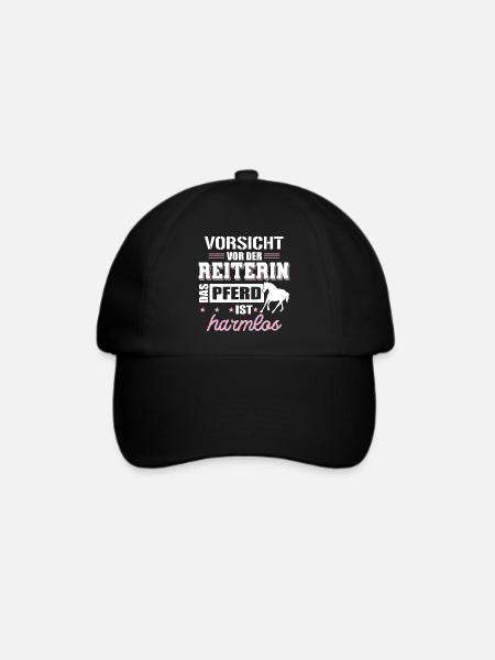Pferd Pferdesprüche Reiterin Geschenk - Baseballkappe - Schwarz/Schwarz