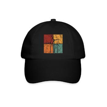 Windenergie Windkraft Windkraftanlage Kraftwerk - Baseballkappe - Schwarz/Schwarz - Vorne