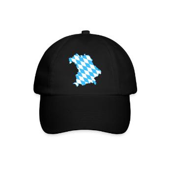 Bayern Rauten weiß blau - Baseballkappe - Schwarz/Schwarz - Vorne