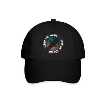 Du hörst die Musik aber Du fühlst den Bass - Baseballkappe - Schwarz/Schwarz - Vorne