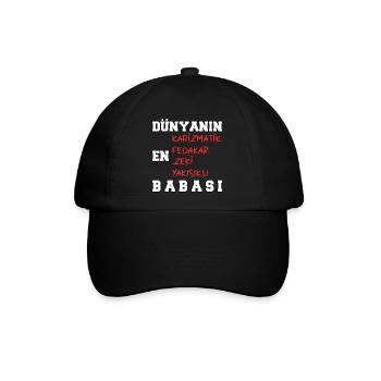 Dünyanin en iyi Babasi Türkischer Vater - Baseballkappe - Schwarz/Schwarz - Vorne