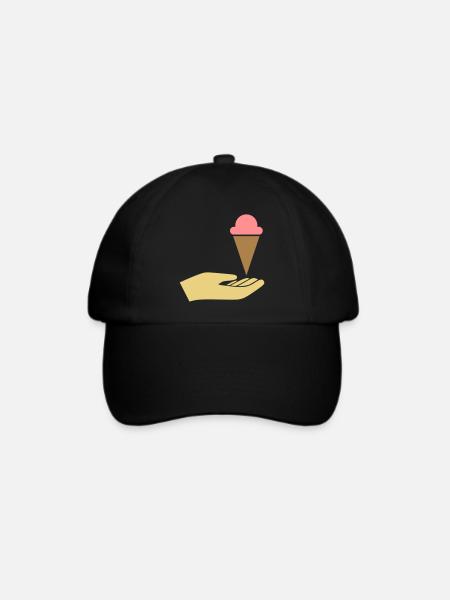 Hand reicht Eis - Baseballkappe - Schwarz/Schwarz