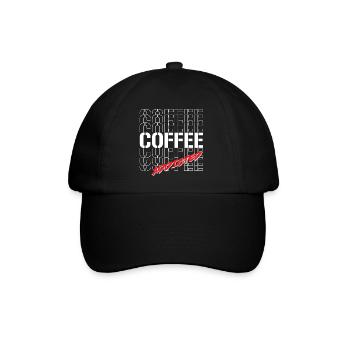 Coffee Addicted - Baseballkappe - Schwarz/Schwarz - Vorne
