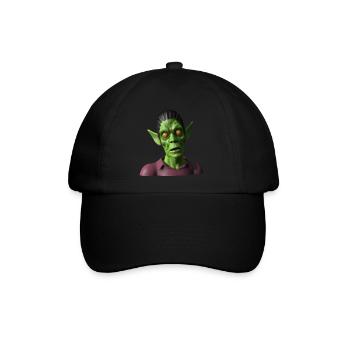 Böser grüner Zombie für Halloween - Baseballkappe - Schwarz/Schwarz - Vorne