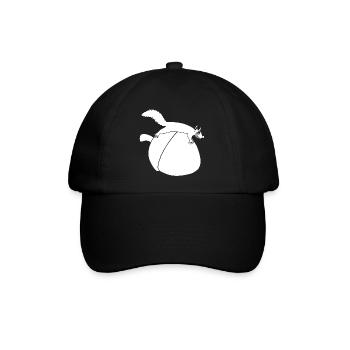 Das Eichhörnchen gegen die Eichel (weiß) - Baseballkappe - Schwarz/Schwarz - Vorne