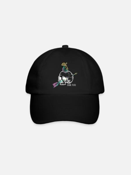 Totenkopfbirne weiß - Baseballkappe - Schwarz/Schwarz