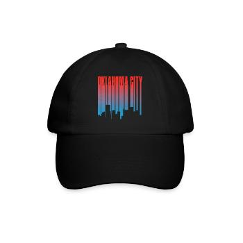 Oklahoma City Skyline Gradient - Baseballkappe - Schwarz/Schwarz - Vorne