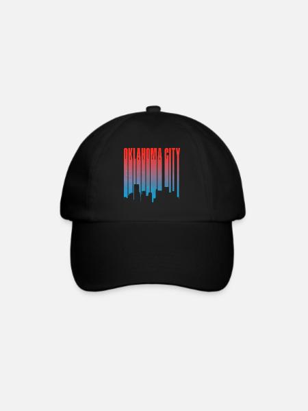 Oklahoma City Skyline Gradient - Baseballkappe - Schwarz/Schwarz