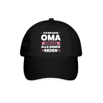Oma Großmutter Enkelkind Geschenk - Baseballkappe - Schwarz/Schwarz - Vorne