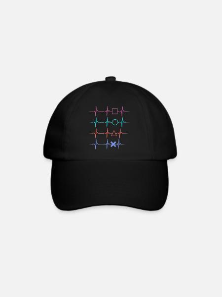 Gamer Heartbeat - Baseballkappe - Schwarz/Schwarz
