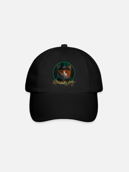 St Patrick s Day Katze - Baseballkappe - Schwarz/Schwarz