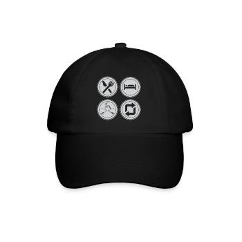 Jagen Jagdspruch & Jäger Geschenkidee - Baseballkappe - Schwarz/Schwarz - Vorne