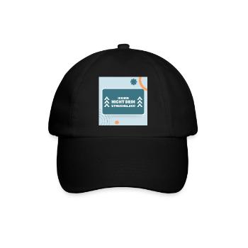 Ich bin nicht Dein Streichelzoo auf Panel - Baseballkappe - Schwarz/Schwarz - Vorne
