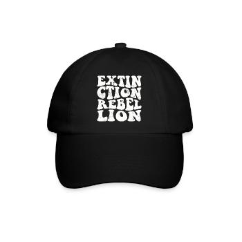 Extinction Rebellion Retro weiss - Baseballkappe - Schwarz/Schwarz - Vorne
