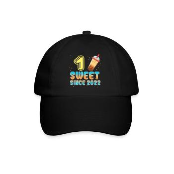 1. Geburtstag Bubble Tee - Baseballkappe - Schwarz/Schwarz - Vorne