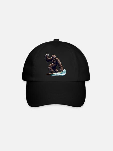 Bigfoot Surfing - Baseballkappe - Schwarz/Schwarz