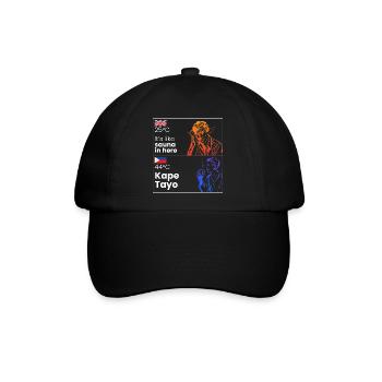 Kape Tayo Kaffeedesign für stolze Pinoys - Baseballkappe - Schwarz/Schwarz - Vorne