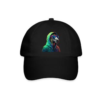 Pferd mit Sonnenbrille Bunt Coole Pferde - Baseballkappe - Schwarz/Schwarz - Vorne