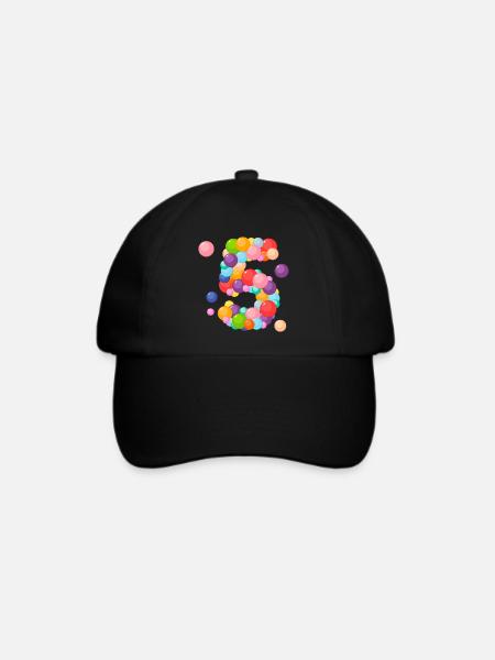 Ich bin 5 Jahre alt, Geburtstag 5 Jahre, 5 Jahre alt - Baseballkappe - Schwarz/Schwarz