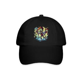 Zombie Apokalypse Halloween Zombiejäger Untote - Baseballkappe - Schwarz/Schwarz - Vorne